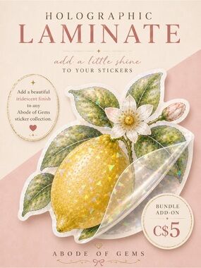🆕 $5 Add-On ✨ Premium Holographic Laminate Upgrade for Stickers